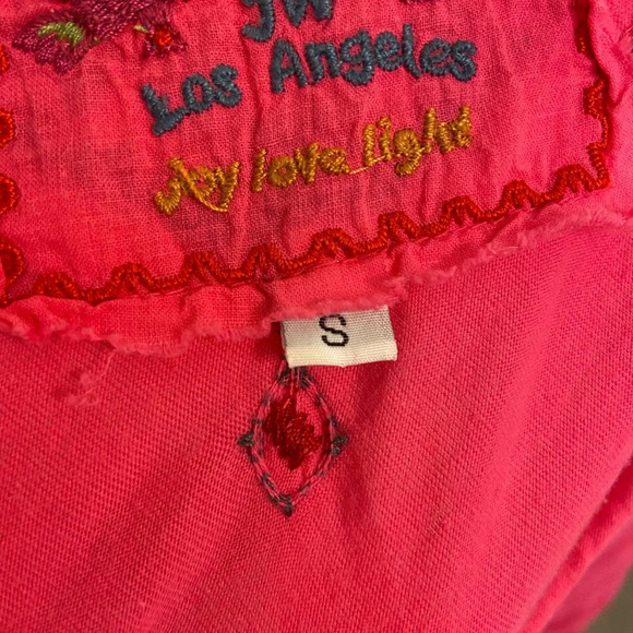 Johnny Was Embroidered Flowers Quarter Sleeve Blouse Pink Size Small - Picture 4 of 8